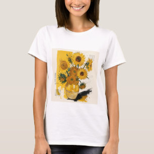 Van Gogh Sonnenblumen Moderne Remix T-Shirt