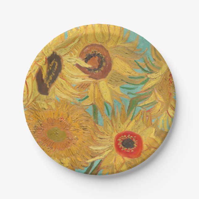 Van Gogh Sonnenblumen Pappteller (Vorderseite)