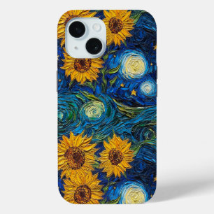 Van Gogh Sonnenblumen und Sternennacht Case-Mate iPhone Hülle