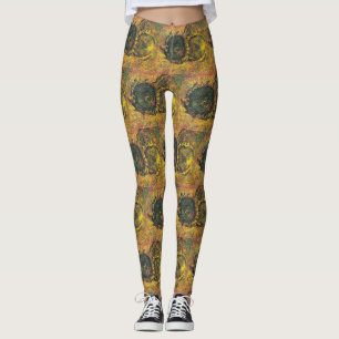 Van Gogh Sonnenblumen - Vintage goldene Blumenskun Leggings