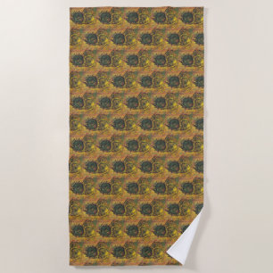 Van Gogh Sonnenblumen - Vintage goldene Blumenskun Strandtuch