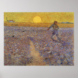 VAN GOGH - SOWER MIT EINSTELLUNG DER SONNE POSTER