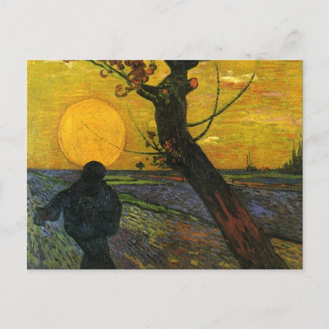 Van Gogh Sower mit Einstellung der Sun Postcard Postkarte (Vorderseite)