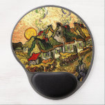 Van Gogh - Starke Hütten im Sonnenschein Gel Mousepad<br><div class="desc">Strohgedeckte Hütten im Sonnenschein,  Vintage Kunstmalerei von Vincent van Gogh</div>
