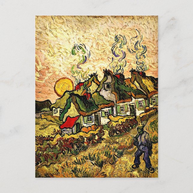 Van Gogh: Starke Hütten im Sonnenschein Postkarte (Vorderseite)