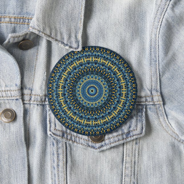 Van Gogh Starry Night Abstrakt Groovy Boho Mandala Button (Beispiel)