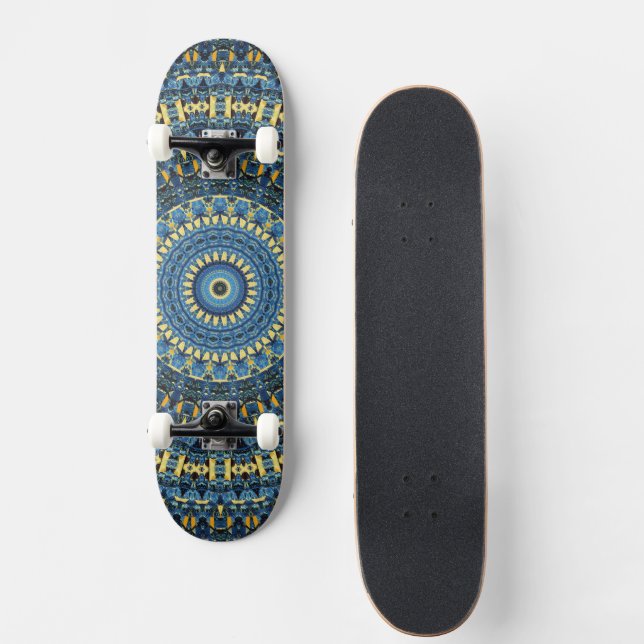 Van Gogh Starry Night Abstrakt Groovy Boho Mandala Skateboard (Vorne)