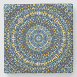 Van Gogh Starry Night Abstrakt Groovy Boho Mandala Steinuntersetzer