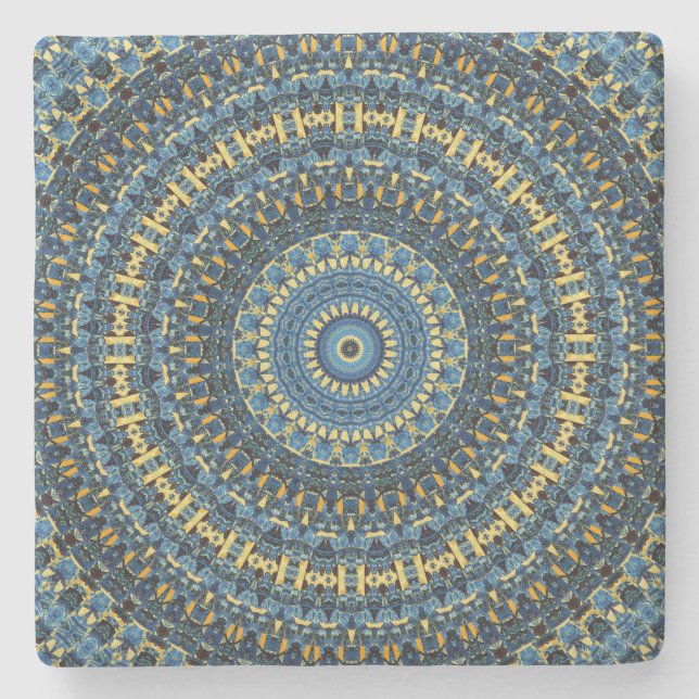 Van Gogh Starry Night Abstrakt Groovy Boho Mandala Steinuntersetzer (Vorderseite)