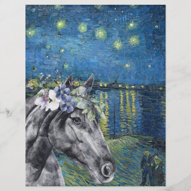 Van Gogh Starry Night and Black Horse Scrapbook (Vorderseite)