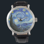 VAN GOGH Starry Night Armbanduhr<br><div class="desc">"van gogh vincent",  Sternennacht,  "berühmtes Gemälde",  Vintag,  Sterne,  Himmel,  "Fine Art",  blau</div>