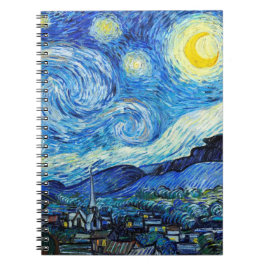 Van Gogh Starry Night Art Writer Notebook Notizblock