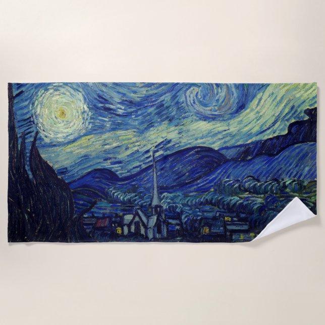 Van Gogh Starry Night Beach Handtuch (Vorderseite)