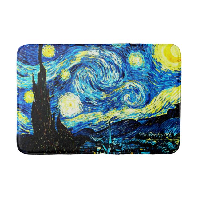 Van Gogh - Starry Night, berühmtes Bild Badematte (Vorderseite)