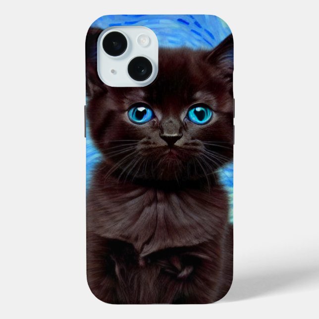 Van Gogh Starry Night Black Cat Case-Mate iPhone Hülle (Rückseite)