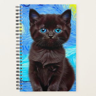 Van Gogh Starry Night Black Cat Planer