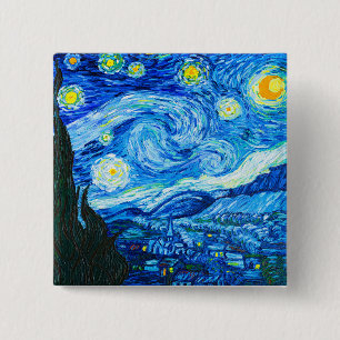 Van Gogh Starry Night Button