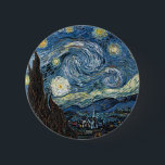 Van Gogh Starry Night Button<br><div class="desc">Meisterwerk der Vincent Van Gogh Starry Night, Vintage Kunstwerke zu modernen Produkten aus Zazilicious</div>