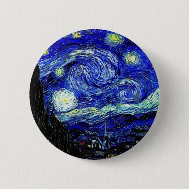 Van Gogh Starry Night Button (Vorderseite)
