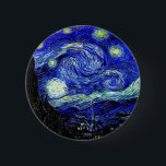 Van Gogh Starry Night Button<br><div class="desc">Van Gogh Starry Night Fine Art Gifts Starry Night, Vincent van Gogh.Vincent Willem van Gogh (30 März 1853 - 29 Juli 1890) war ein niederländischer Post-Impressionist Künstler. Einige seiner Gemälde gehören heute zu den bekanntesten, beliebtesten und teuersten Kunstwerken der Welt: Vintage Retro-niedlichen coolen farbenfrohen, schönen künstlerischen eleganten Dekor Post-Impressionismus Naturlandschaft...</div>