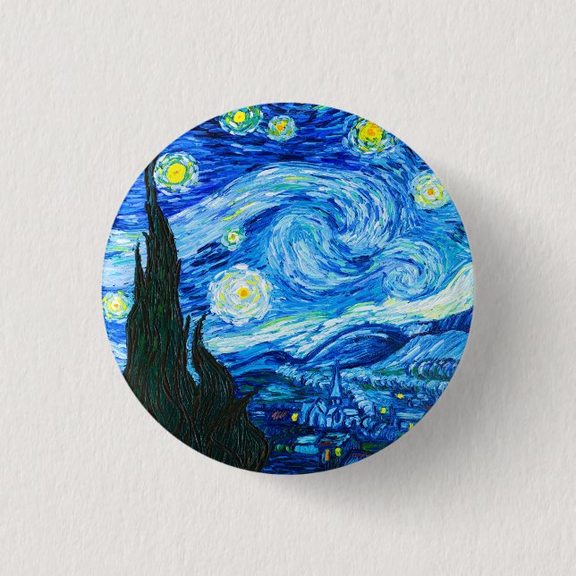 Van Gogh Starry Night Button (Vorderseite)
