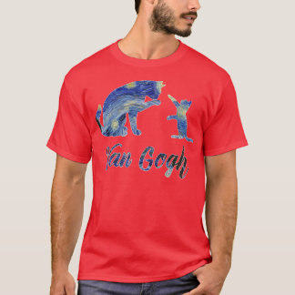 Van Gogh Starry Night Cat Art Van Gogh Gemälde Ae T-Shirt
