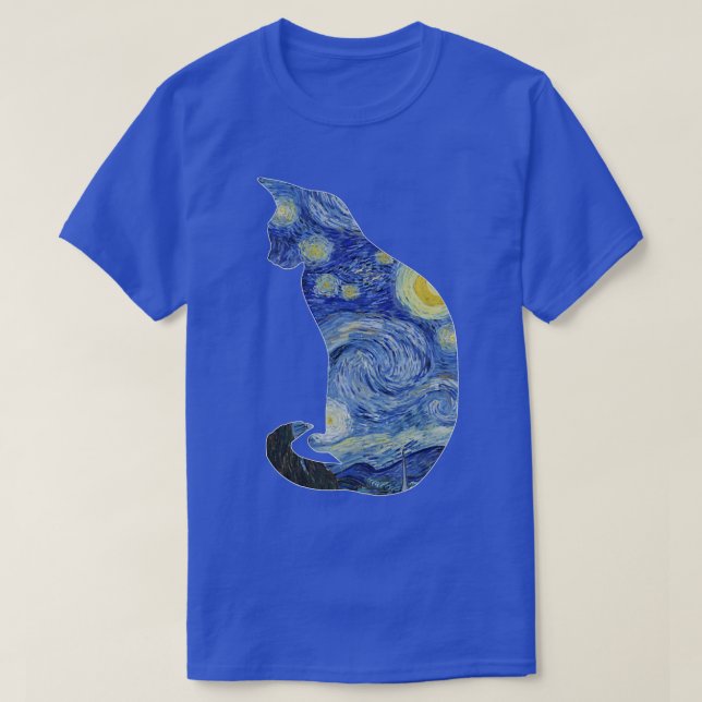 Van Gogh Starry Night Cat Art Van Gogh Gemälde Ae T-Shirt (Design vorne)