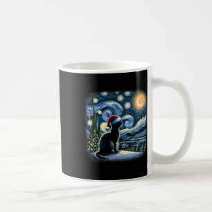 Van Gogh Starry Night Cat Funny Black Cat Christma Kaffeetasse