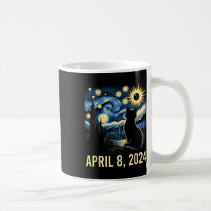Van Gogh Starry Night Cat Total Solar Eclipse Apri Kaffeetasse