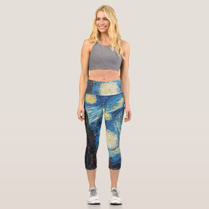 Van Gogh Starry Night Classic Impressionismus Art Capri Leggings