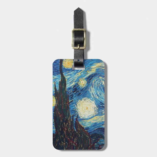 Van Gogh Starry Night Classic Impressionismus Art Gepäckanhänger (Vorderseite vertikal)