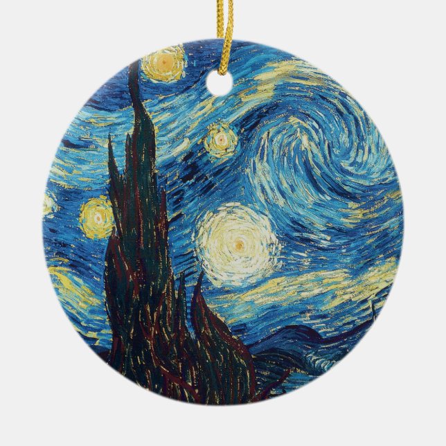 Van Gogh Starry Night Classic Impressionismus Art Keramik Ornament (Vorne)