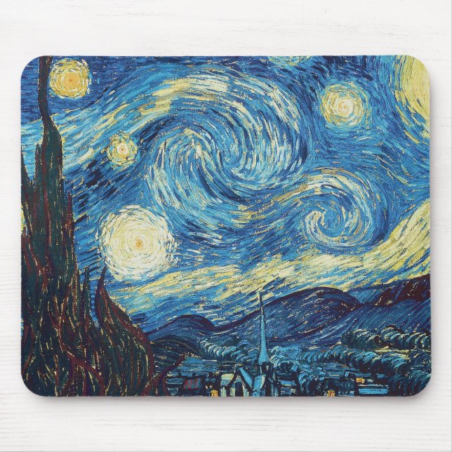 Van Gogh Starry Night Classic Impressionismus Art Mousepad (Vorne)