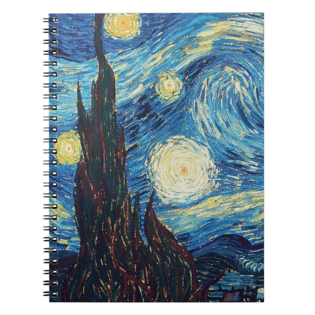 Van Gogh Starry Night Classic Impressionismus Art Notizblock (Vorderseite)