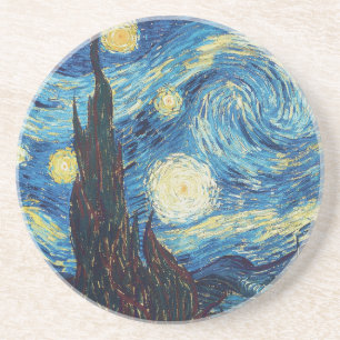 Van Gogh Starry Night Classic Impressionismus Art Sandstein Untersetzer