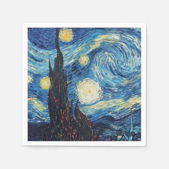 Van Gogh Starry Night Classic Impressionismus Art Serviette (Vorderseite)