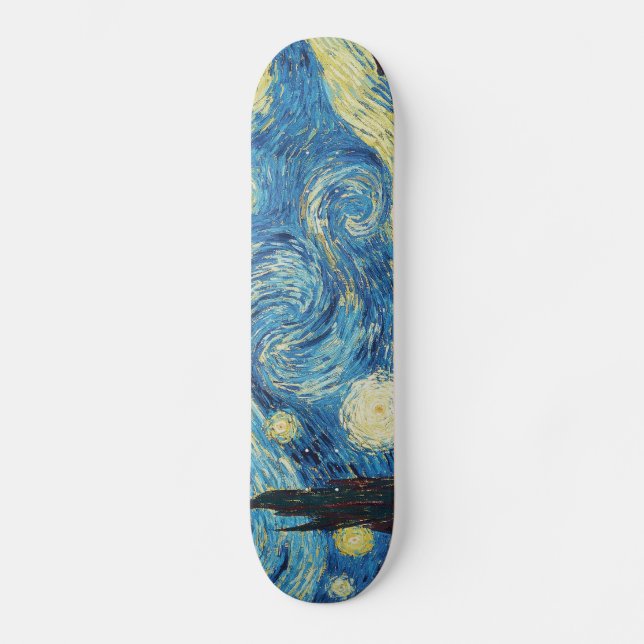 Van Gogh Starry Night Classic Impressionismus Art Skateboard (Vorderseite)