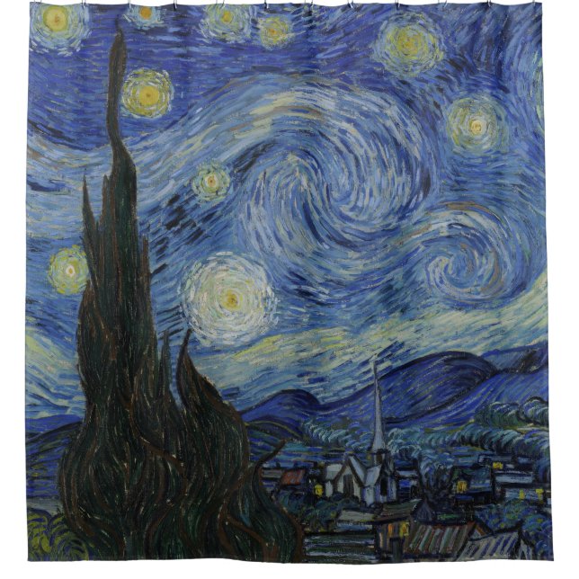 Van Gogh Starry Night Duschvorhang (Vorderseite)