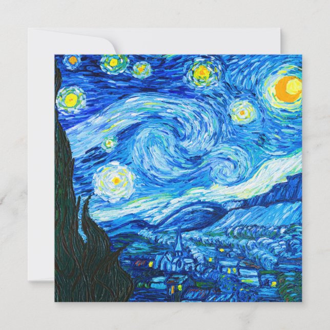 Van Gogh Starry Night Einladung (Vorderseite)