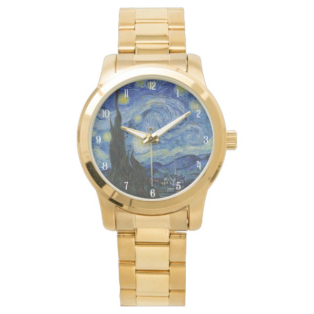 Van Gogh Starry Night Elegant Men's Watch Armbanduhr (Vorderseite)