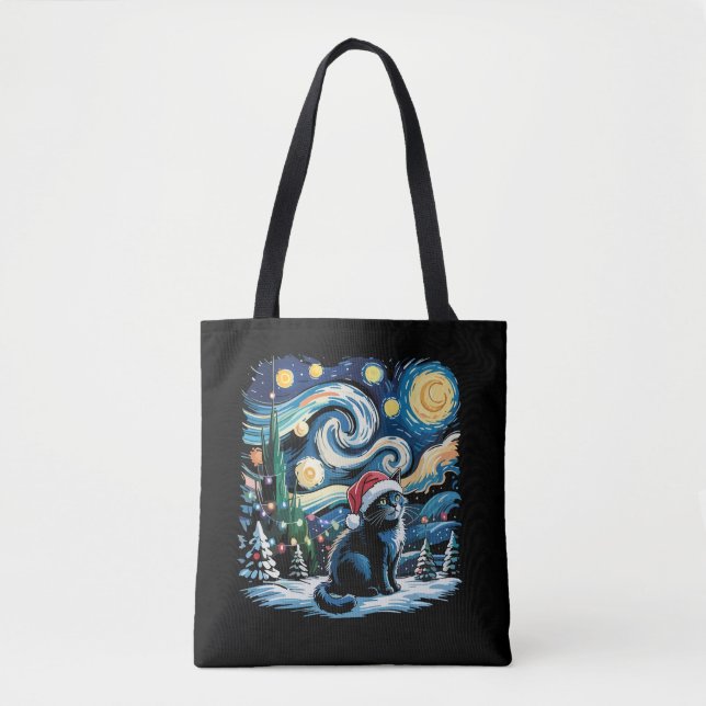 Van Gogh Starry Night Festivals Black Cat (Vorderseite)