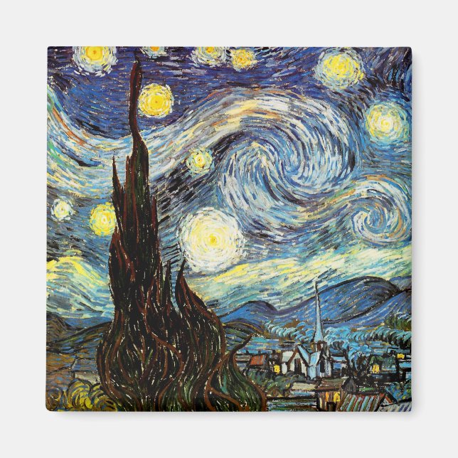 Van Gogh Starry Night Fine Art Magnet (Vorne)