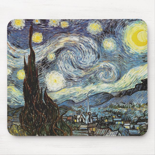Van Gogh Starry Night Fine Art Mousepad (Vorne)