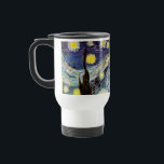 Van Gogh Starry Night Fine Art Reisebecher<br><div class="desc">Starry Night,  das berühmteste Gemälde des niederländischen Post-Impressionisten Meisters Vincent van Gogh. Ein einsamer Zypressenbaum,  ein schlafendes Dorf und ein Himmel,  der mit Sternen herumwirbelt. Vintage Retro niedliche mädchenhafte schöne künstlerische bunte elegante Landschaft Muster Post-Impressionismus Dekoration Christlich religiöse spirituelle inspirierende Kunst Malerei.</div>