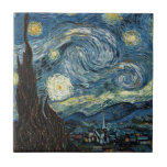 Van Gogh Starry Night Fliese<br><div class="desc">Vincent Van Gogh berühmte sternenförmige Nacht</div>