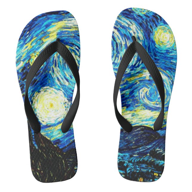 Van Gogh - Starry Night Flip Flops (Fußbett)