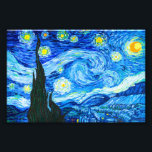 Van Gogh Starry Night Fotodruck<br><div class="desc">Foto Print mit Vincent van Gogh Ölgemälde The Starry Night (1889). Inspiriert durch seinen bleibe bei einem Asyl,  zeigt die Kunst ein Dorf unter einem Nachthimmel von blauen und gelben Mond und Sternen. Ein großartiges Geschenk für die Fans von Post-Impressionismus und holländischer Kunst.</div>