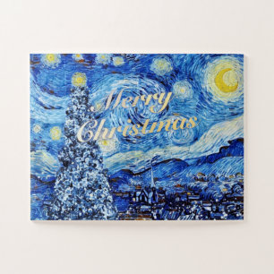 Van Gogh - Starry Night Frohe Weihnachten Puzzle
