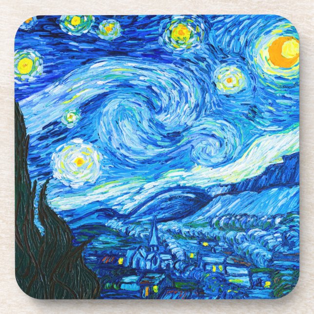 Van Gogh Starry Night Getränkeuntersetzer (Vorderseite)
