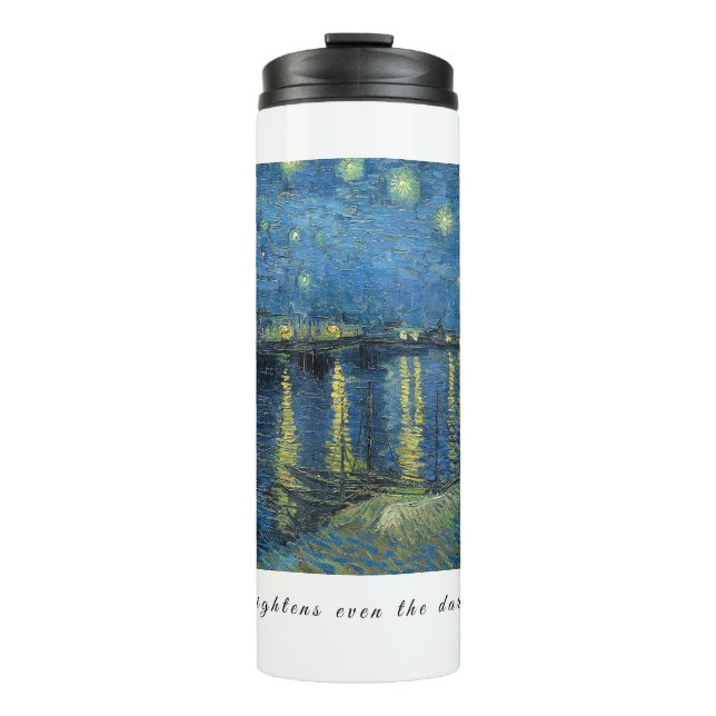 Van Gogh Starry Night Gratitude Artistic Uplifting Thermosbecher (Vorderseite)